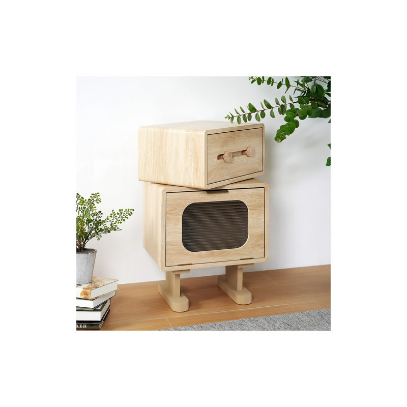 Rotatable robot storage side table