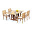 7 Pcs Grade-A Teak Wood Dining Set: Warwick Console Folding Rectangle Table And 6 Mas Stacking Arm Chairs #11MS1506-306468786