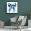 Art mural sur toile tendue - «Blue and Pink Ribbon Bow 3» par Imagine It Images pour décoration de salon, de chambre à coucher ou de bureau - 14 x 14