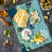 Ambesonne Tropical Cutting Board Large Size Wavy Sea Palm Trees Multicolor