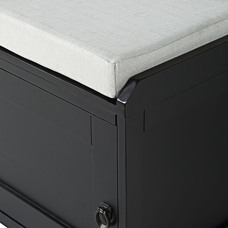 Banc avec armoire de rangement, Noir