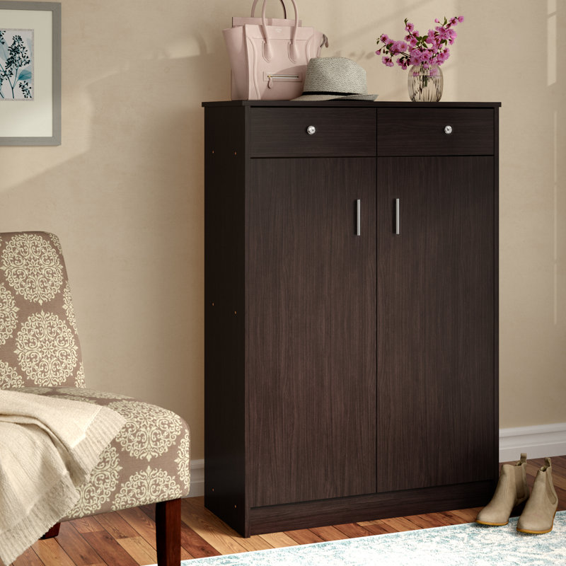 20 Pair Shoe Storage Cabinet, Espresso