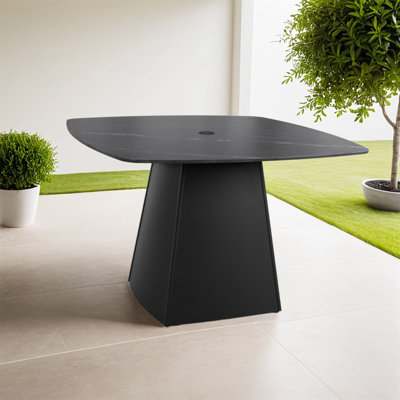Table de salle à manger à piédestal d'extérieur 44 po Modern
