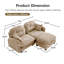 Canapé modulaire en L avec repose-pieds Cloud, revêtement en chenille douce, dossier rembourré capitonné, mousse haute densité pour espaces polyvalents-116780876