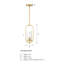 Luminaire suspendu en or brossé 1 lumière Rykir