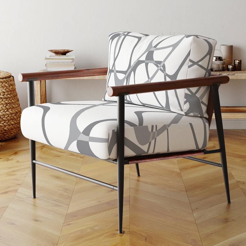 Fauteuil rembourré Sigmund Brechta Vibrant Curve Design II - Abstract, Doré