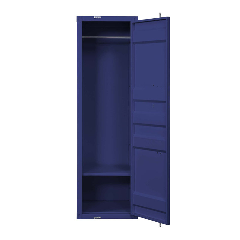 Armoire métallique industrielle avec tringle et serrure, Blue