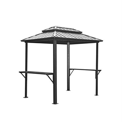 Outdoor Metal Frame With Shelves Serving Tables