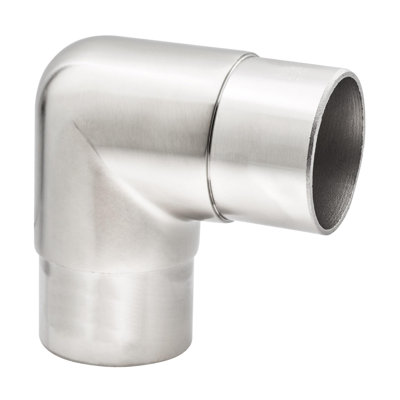 2" Dia. X 2-5/8" H Satin Stainless Steel 90 Degree Flush Elbow Fitting For 2-Inch Bar Rail