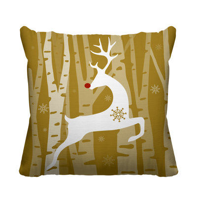 Reindeer Indoor/Outdoor Throw Pillow