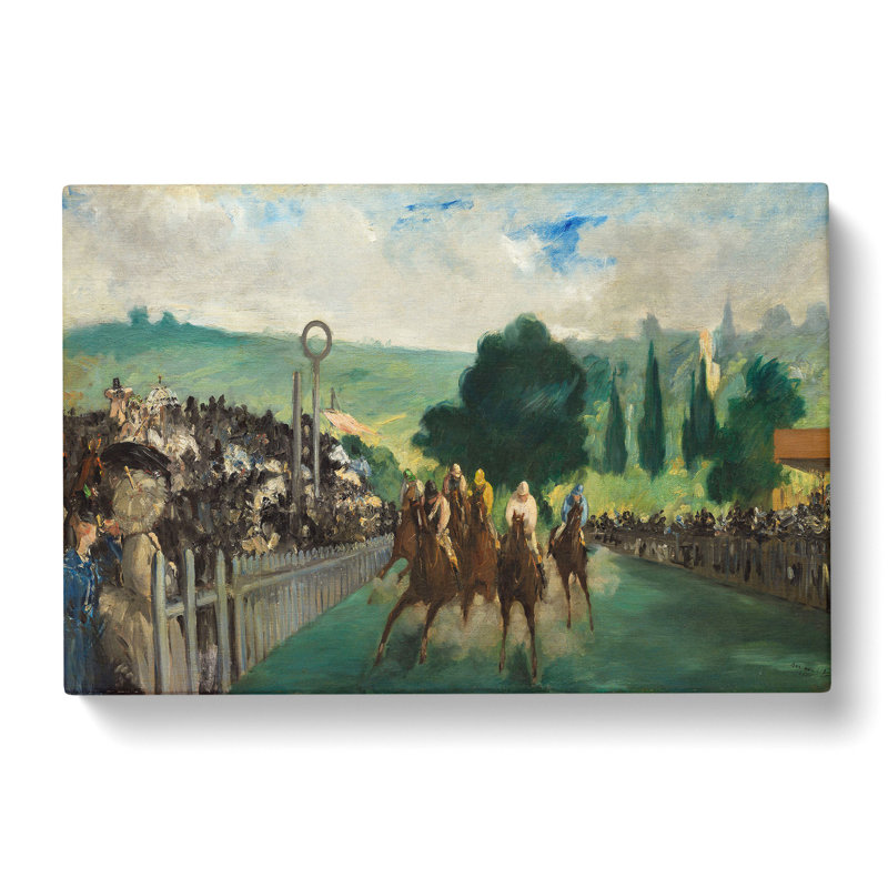 The Races At Longchamp by Edouard Manet - Wrapped Canvas Painting, 35cm H x 50cm W x 3cm D