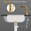 Robinet pour salle de bain à 3 poignées - 2 poignées - or brossé avec fonction énergétique - poignée 3 trous - longue durée de vie