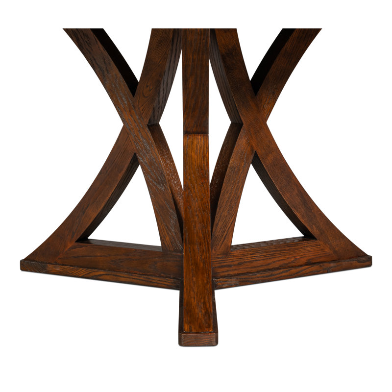 Casual Round Dining Table, 30"H x 55"L x 55"W, Dark Walnut