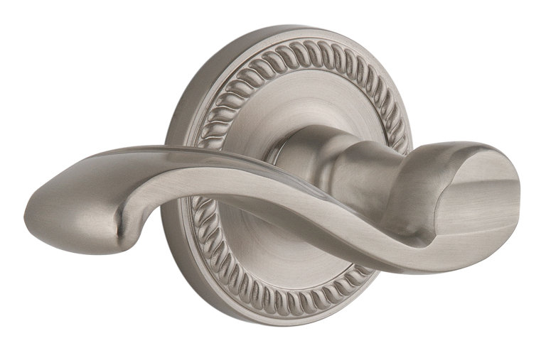 Grandeur Newport Rosette Passage avec levier Portofino, Nickel satiné, Gaucher