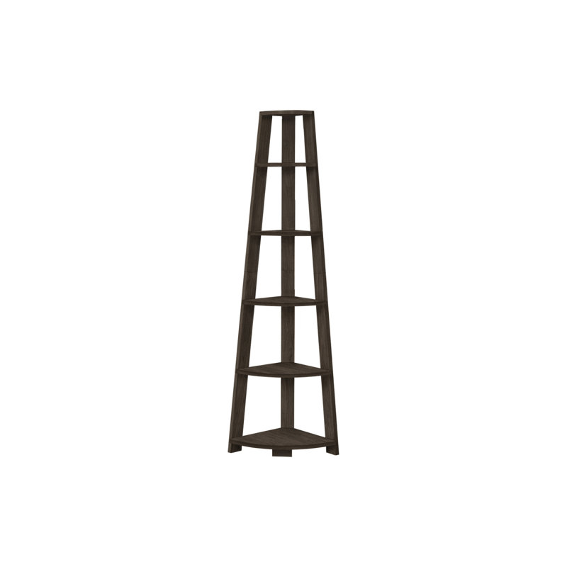 Versatile 5-Tier Corner Bookshelf For Office And Bedroom Contemporary And Modern Design, Oak