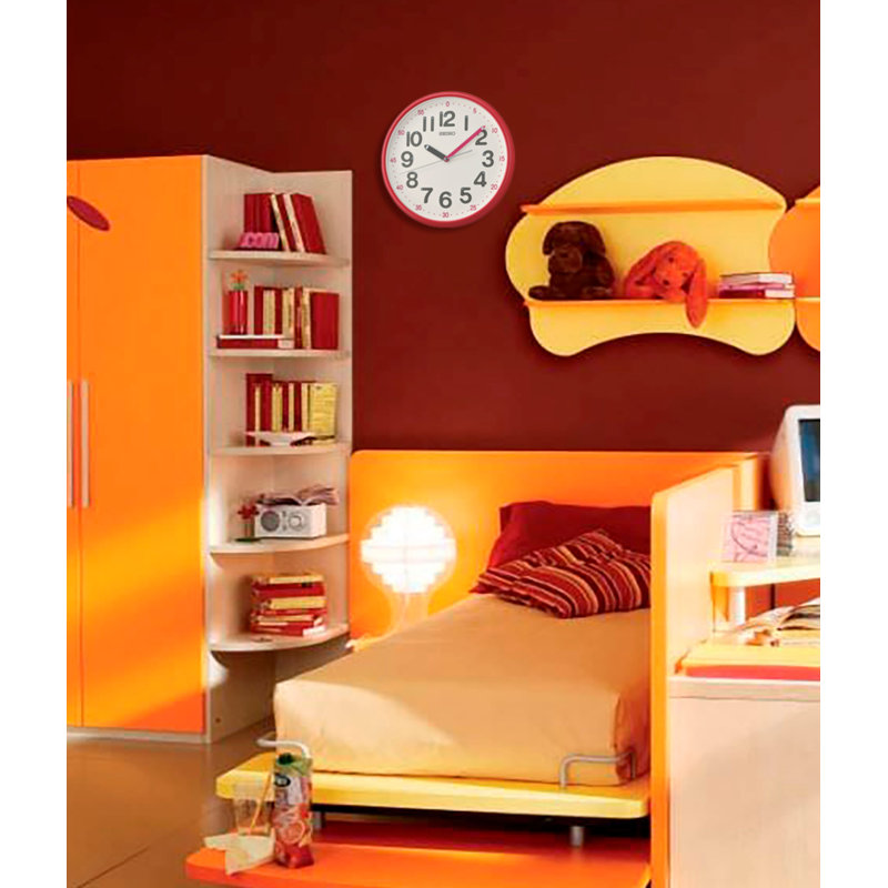 QXA793RLH Time Tutor Clock, Red, Red
