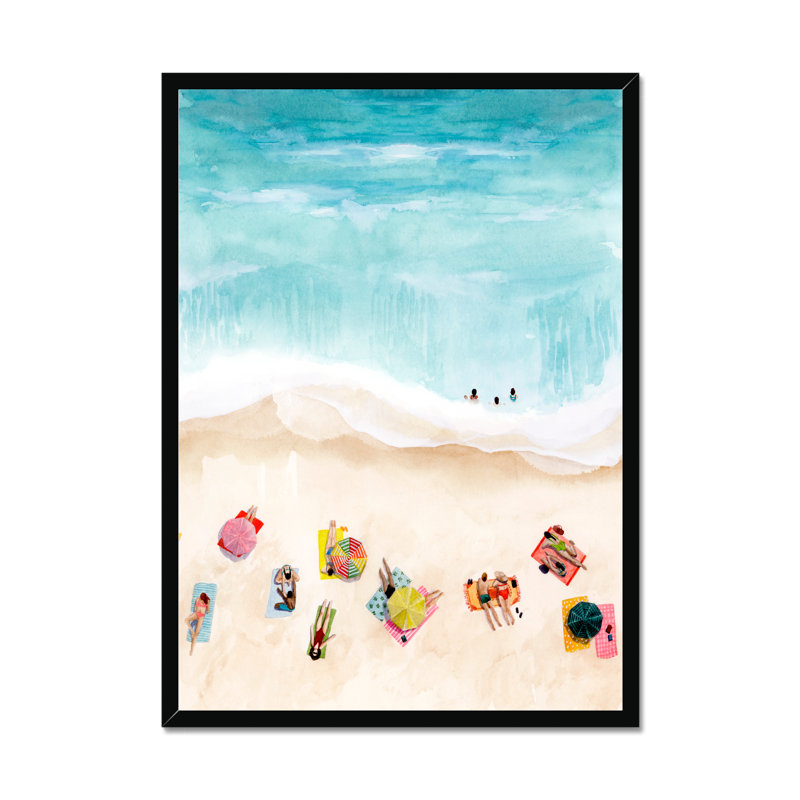 Beach Week II by Grace Popp - Painting, Black Picture Framed Paper, 80cm H x 55cm W