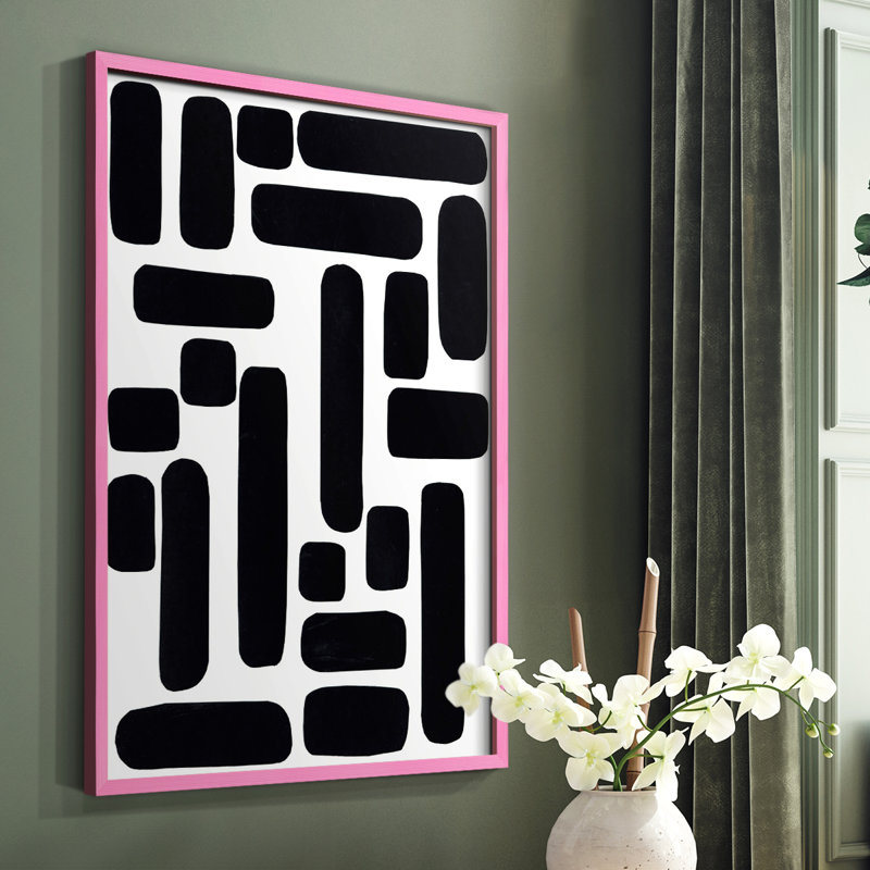 Shuffle IV, reproduction encadrée - bois massif, Rose, H 10 po x l 8 po