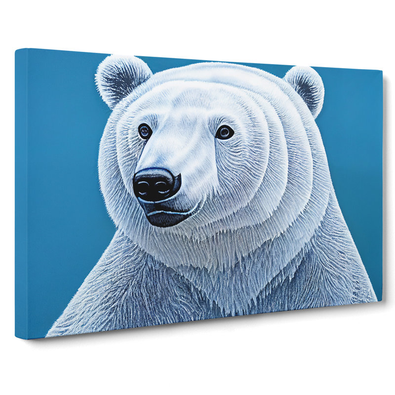 Edgy Polar Bear - Wrapped Canvas, 35cm H x 50cm W x 3cm D
