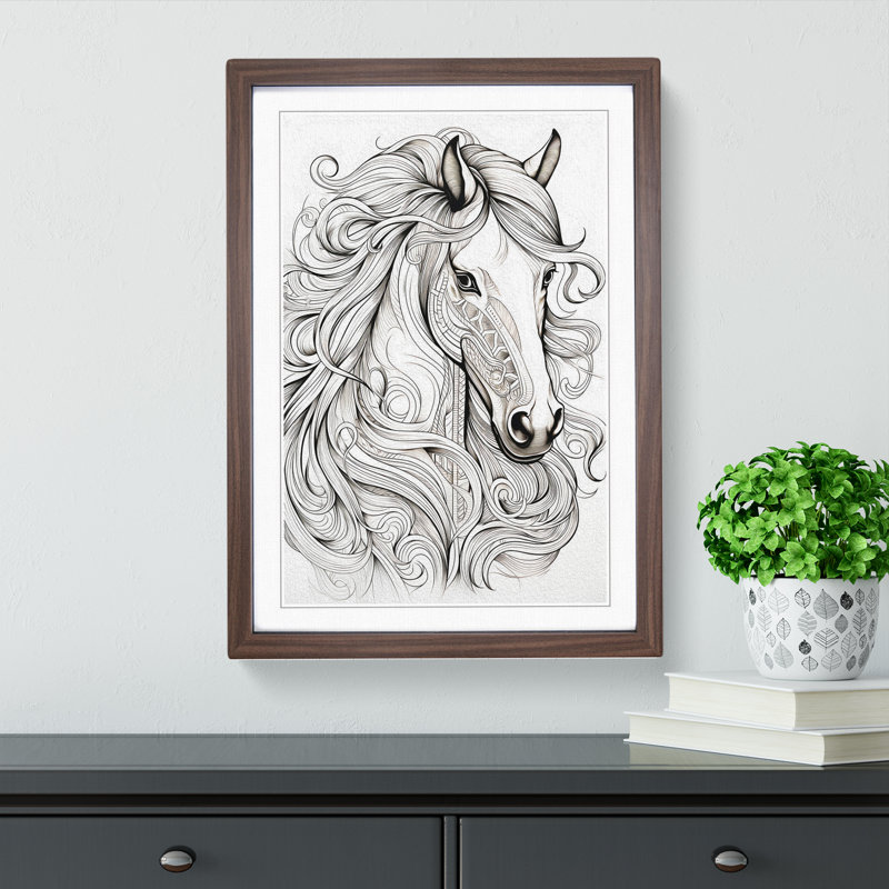Horse Line No.3 - Framed Print