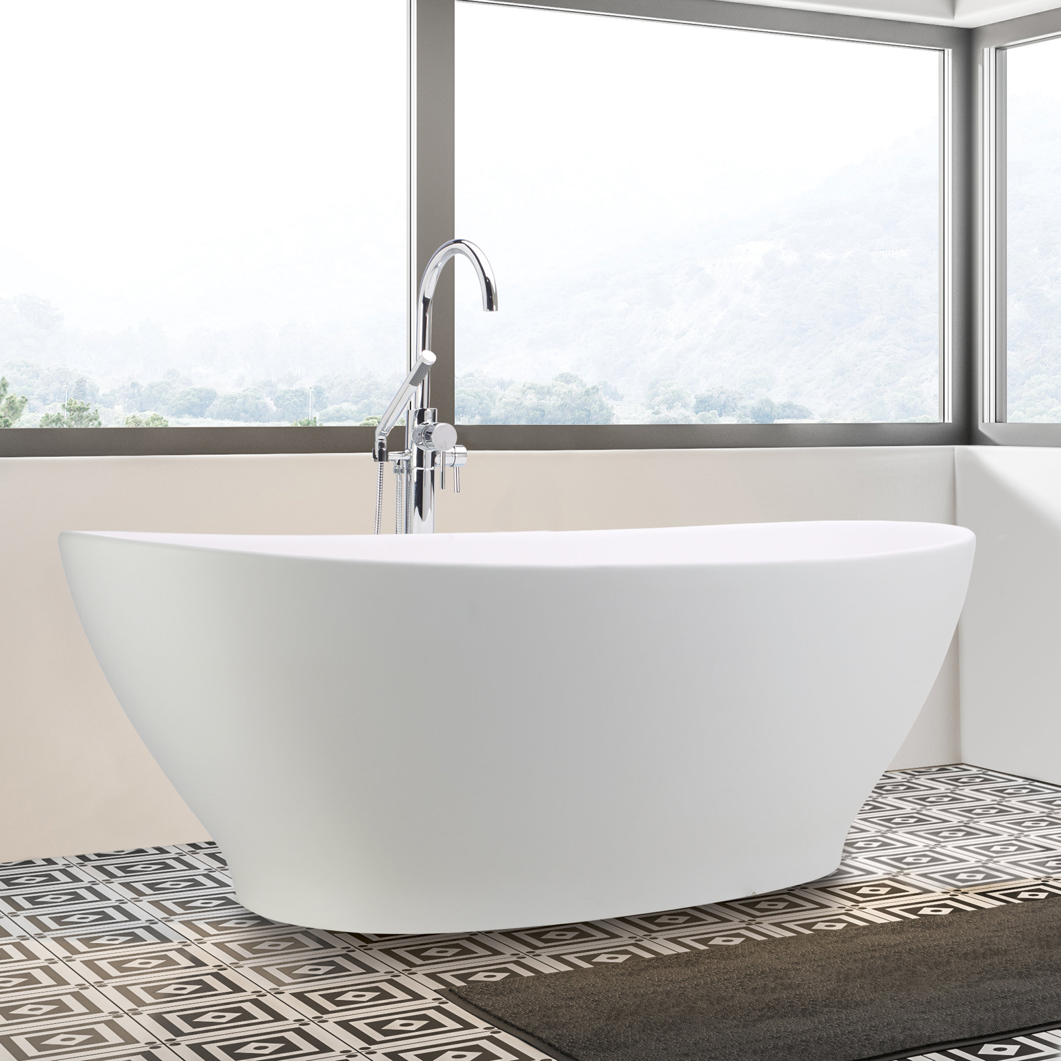 MTI Baths Elise 67.5" Freestanding Soaking Bathtub Wayfair