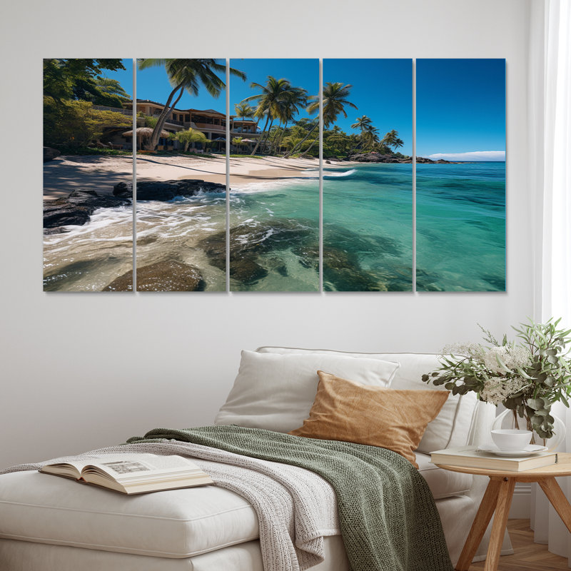 Dominicain Playa Paradise sur toile, reproduction de 5 pièces