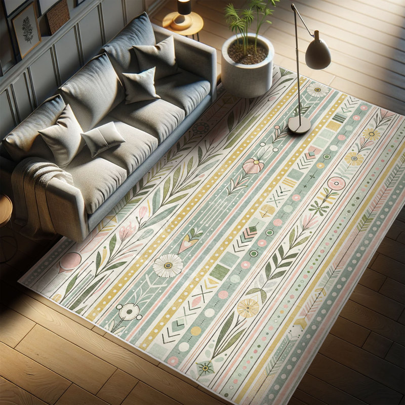 Machine Printed 177cm X 122cm Area Rug