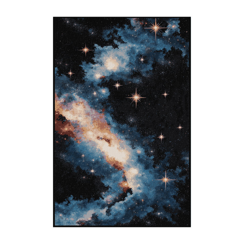 Tapis noir lavable à la machine, Rectangulaire 8 pi x 10 pi