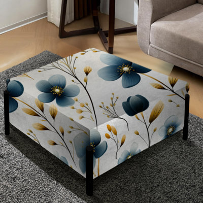 Motif floral bleu à motif de pétales d'essence bleue