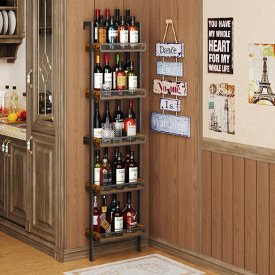 5-Tier Freestanding Wine Rack Wines Bottle Holder Display Shelf by 17 Stories