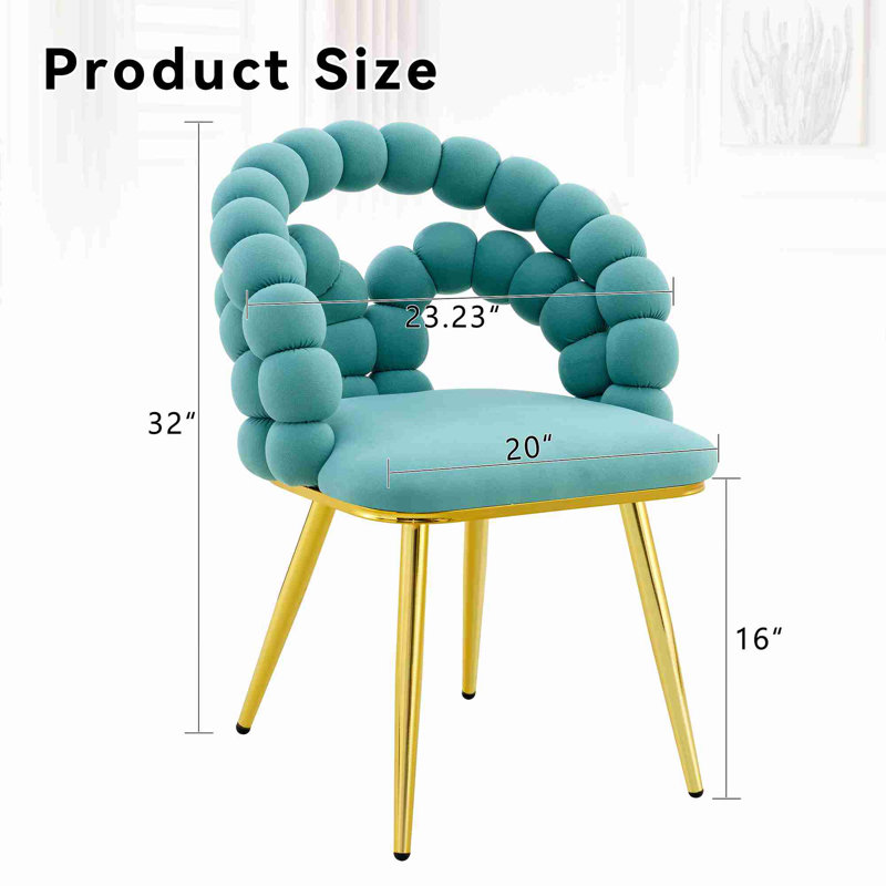 Ensemble de 2 chaises d'appoint rembourrées modernes pour la salle à manger et la cuisine, Sarcelle