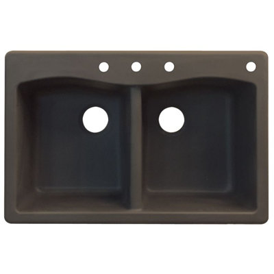 Aversa 33'' L Double Bowl Granite Kitchen Sink