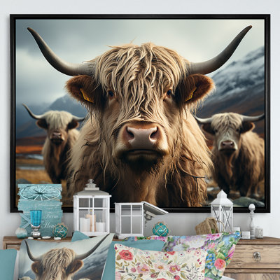 Majestic Highlands Yaks sur toile