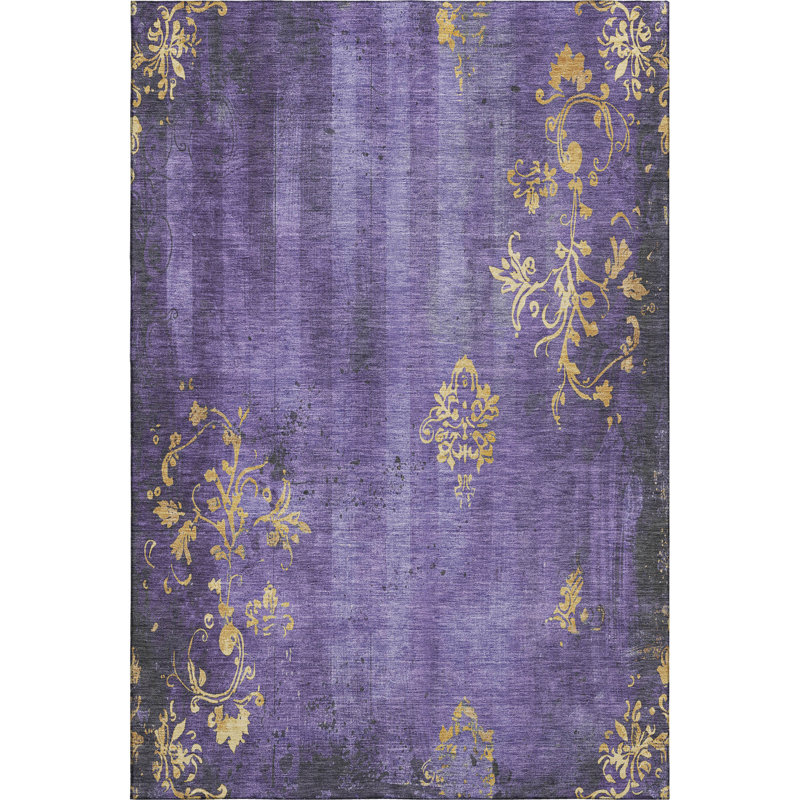 Premium Machine Washable Jacquez AMF1788 Floral Rug, Rectangle 10' x 14'