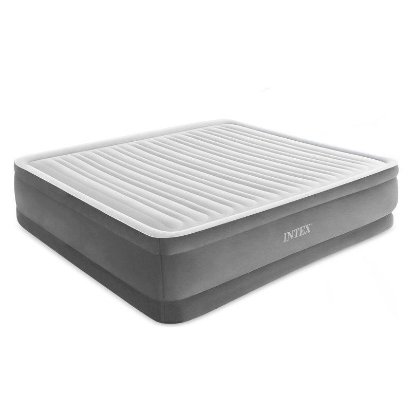 Intex 18-inch Inflatable Elevated Premium Comfort Airbed w/ Built-In Pump, King