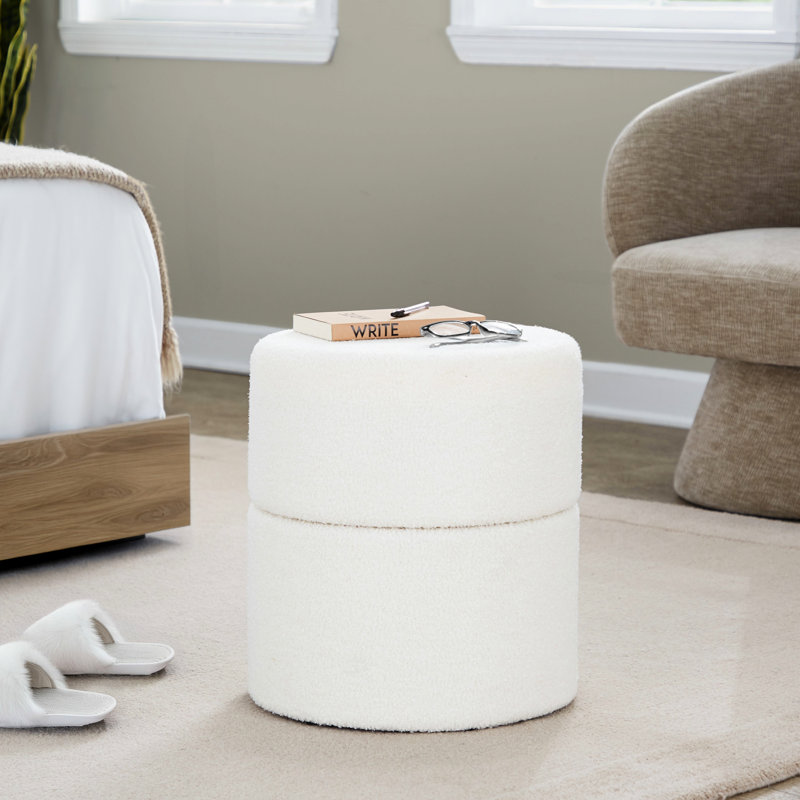 Pivotement crème de 18 po, style contemporain, revêtement doux, rembourrage en mousse pour plus de confort, fonctionnalité, polyvalence, utilisation à l'intérieur, poids de 250 lb, sans assemblage, look, mousse de confort élégante, fonctionnalité,