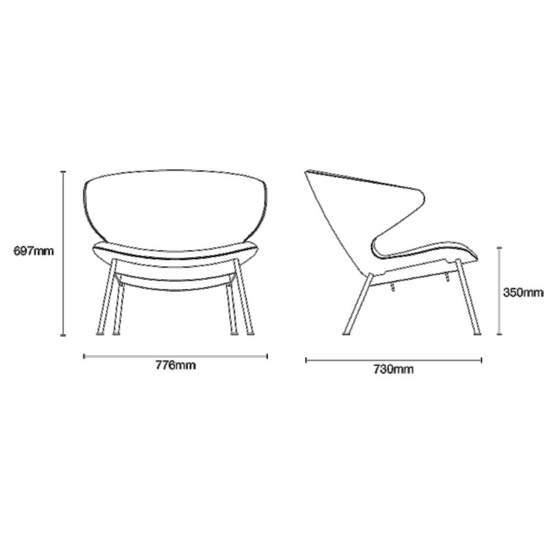 Ella Lounge Chair, Chalk Boucle, Black