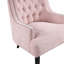 Chaise d'appoint traditionnelle en chenille rose avec revêtement en bois massif capitonné à boutons 1 pièce-570315290