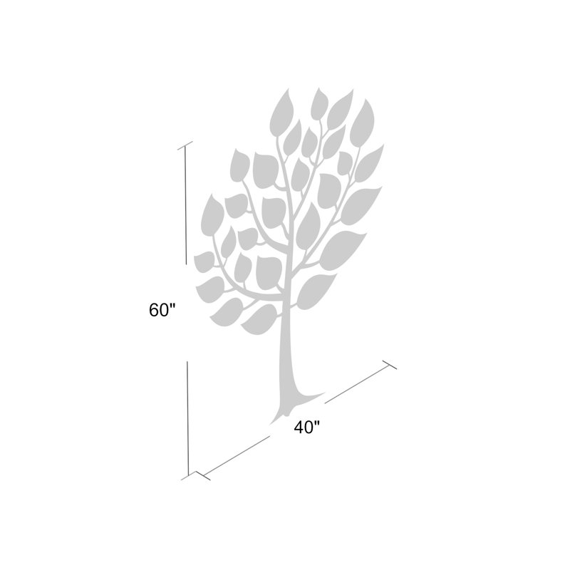 Décalcomanie murale arbre rond, Blanc