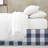 Walker Buffalo Reverse to Check Indigo/Ivory Cotton Bedskirt-109715423-109715421