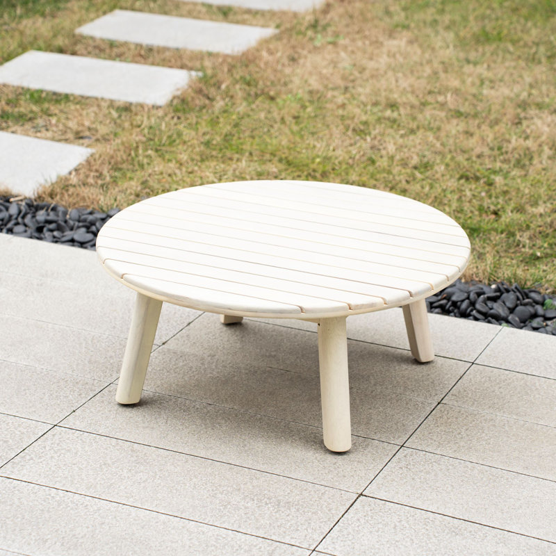 Round Acacia Outdoor Coffee Table , 30cm cm W 70cm cm D