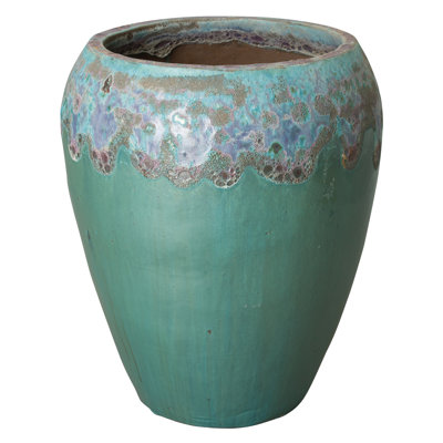 POT ROND GRAND FONCÉ / TEAL BLEU 24X29 "