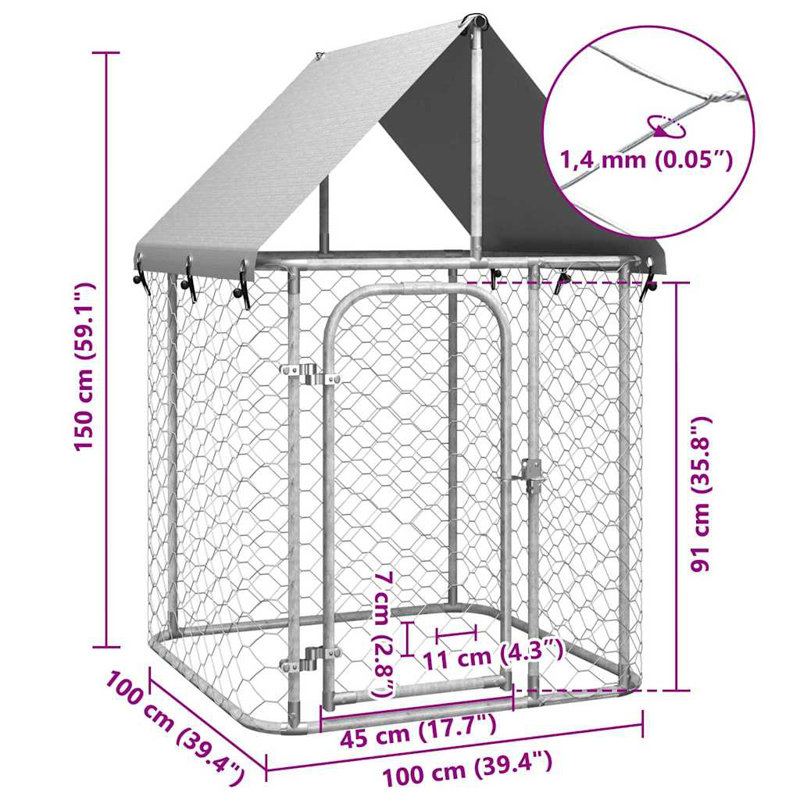 Archie & Oscar Outdoor Dog Kennel, 150cm H x 100cm W x 100cm D