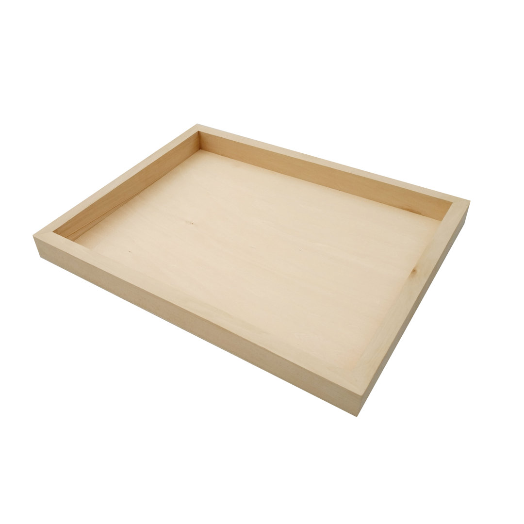 Wood Tray Tea Coffee Snack Food Serving Tray Retail Display Trays Platform 14" x 18" x 1.5" - 2PCS Ebern Designs