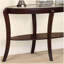 Console avec canapé 1 pièce espresso / cerisier foncé avec tablette de rangement en verre trempé de 5 mm