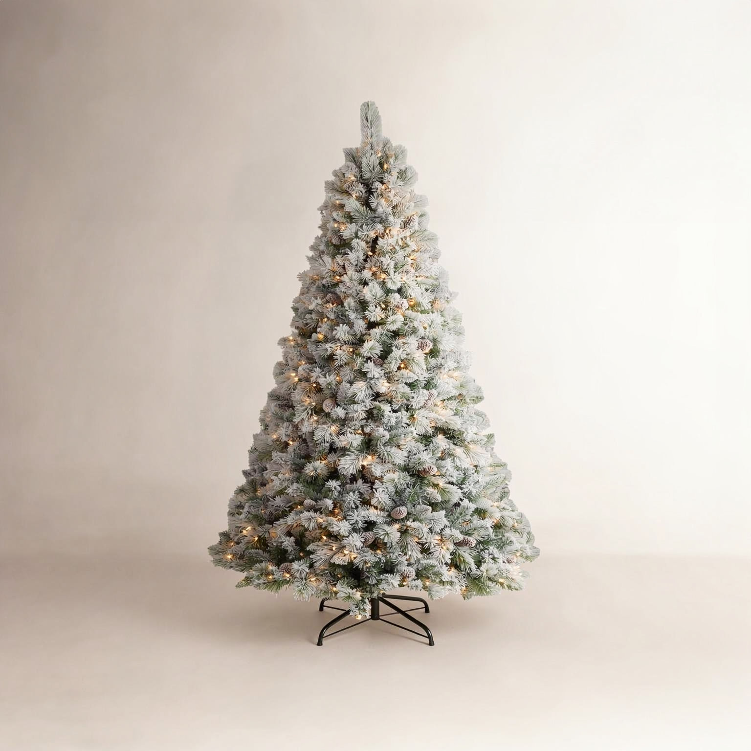 Prelit Snow Flocked Artificial Christmas Tree, 72"H