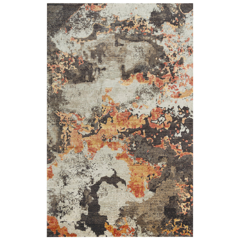 Wool Abstract Indoor Rug, Rectangle 5' x 8'