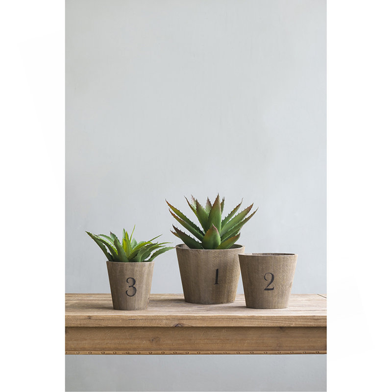 Ensemble de 3 pots à fleurs Thornton / L: 8,3 x 8,3 x 6,5 po / M: 6,8 x 6,8 x 6,1 po / S: 5,3 x 5,3 x 5,1 po