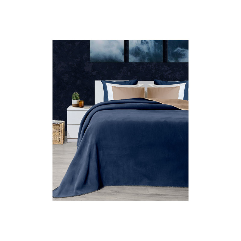 Couverture confortable en mélange de coton, 60% coton, 33% acrylique, 7% polyester, 59 x 79 | 500 g / m² pour une chaleur ultime | Design élégant brun et bleu | Parfait pour la maison, le bureau ou l'extérieur | Lavable à la machine