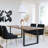 19'' H Velvet Upholstered Metal Parsons Chair-1340082583-1322090724